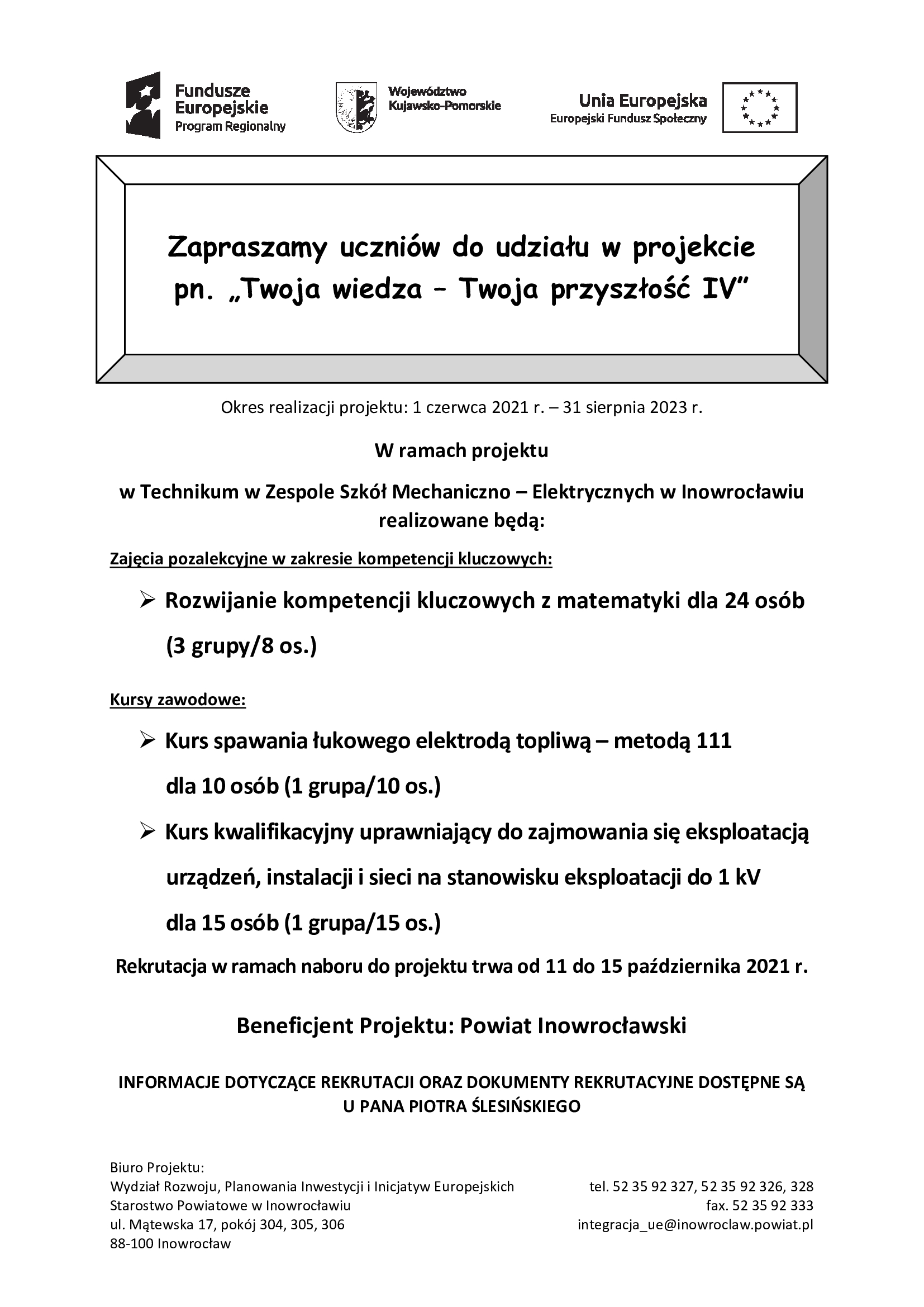 „Twoja wiedza-Twoja przyszłość IV” – Zespół Szkół Mechaniczno